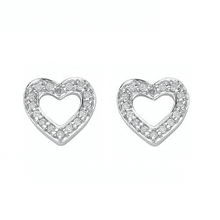Load image into Gallery viewer, 18K Gold 0.18 Carat Diamond Heart Earrings-Pobjoy Diamonds