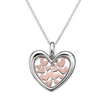 Sterling Silver Hearts In Hearts Pendant & Necklace - Pobjoy Diamonds