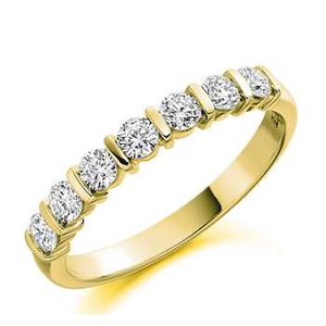 Bar Set Diamond Half Eternity Ring 0.50 Carat - Pobjoy Diamonds