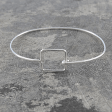 Load image into Gallery viewer, Handmade Sterling Silver Square Adjustable Ladies Bangle - Pobjoy Diamonds