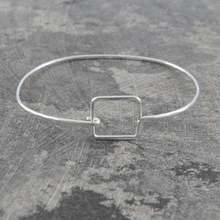 Load image into Gallery viewer, Handmade Sterling Silver Square Adjustable Ladies Bangle - Pobjoy Diamonds