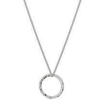Load image into Gallery viewer, 9K White Gold Hammered Circle Pendant Necklace - Pobjoy Diamonds