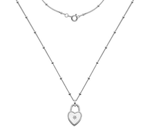 Load image into Gallery viewer, Sterling Silver Heart Diamond Point Neck Chain - Pobjoy Diamonds