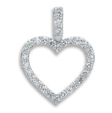 Load image into Gallery viewer, 18K White Gold 0.60 Carat Diamond Heart Pendant Necklace