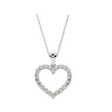 Load image into Gallery viewer, 18K White Gold 0.32 Carat Diamond Heart Pendant Necklace