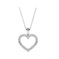 18K White Gold 0.32 Carat Diamond Heart Pendant Necklace