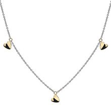 Load image into Gallery viewer, 9K White &amp; Yellow Gold Heart Drops Pendant Necklace-Pobjoy Diamonds