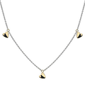9K White & Yellow Gold Heart Drops Pendant Necklace-Pobjoy Diamonds