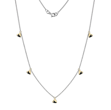 Load image into Gallery viewer, 9K White &amp; Yellow Gold Heart Drops Pendant Necklace-Pobjoy Diamonds