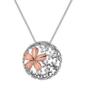Sterling Silver Circular Petal Pendant & Necklace - Pobjoy Diamonds