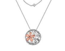 Load image into Gallery viewer, Sterling Silver Circular Petal Pendant &amp; Necklace - Pobjoy Diamonds