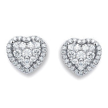 Load image into Gallery viewer, 18K Gold 0.45 Carat Diamond Heart Earrings-Pobjoy Diamonds