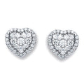 18K Gold 0.45 Carat Diamond Heart Earrings-Pobjoy Diamonds