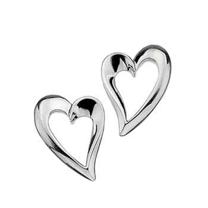 Sterling Silver Heart Silhouette Stud Earrings - Pobjoy Diamonds