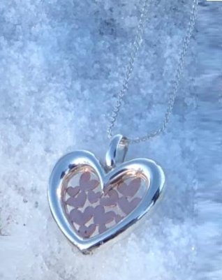 Sterling Silver Hearts In Hearts Pendant & Necklace - Pobjoy Diamonds