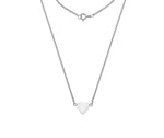 Sterling Silver Solid Heart Pendant & Necklace - Pobjoy Diamonds