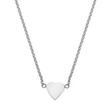Load image into Gallery viewer, Sterling Silver Solid Heart Pendant &amp; Necklace - Pobjoy Diamonds