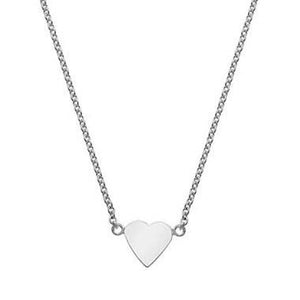 Sterling Silver Solid Heart Pendant & Necklace - Pobjoy Diamonds