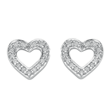 Load image into Gallery viewer, 18K Gold 0.18 Carat Diamond Heart Earrings-Pobjoy Diamonds