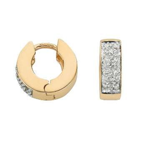 9K Yellow Gold Diamond Hug Earrings 0.25 CTW - Pobjoy Diamonds