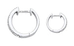 18K White Gold 0.52 CTW Diamond Hoop Huggies - Pobjoy Diamonds