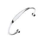 Sterling Silver Ladies Identity Torque Bangle - Pobjoy Diamonds