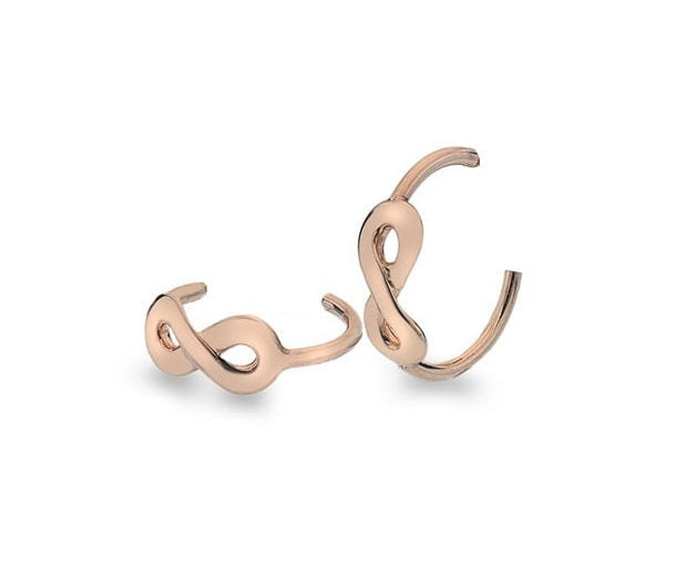 9K Rose Gold Large Infinity Hoop Earrings - Pobjoy Diamonds