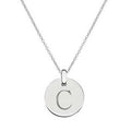 Sterling Silver Initial Circular Pendant & Neck Chain - Letters A-Z - Pobjoy Diamonds