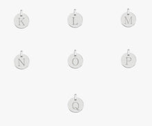 Load image into Gallery viewer, Sterling Silver Initial Circular Pendant &amp; Neck Chain - Letters A-Z - Pobjoy Diamonds