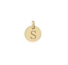 Load image into Gallery viewer, 9K Yellow Gold Initial Circular Pendant &amp; Neck Chain - Letters A-Z - Pobjoy Diamonds