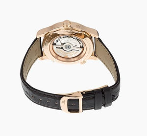 JAEGER LECOULTRE Master Geographic Rose Gold & Black Leather Strap - Pobjoy Diamonds