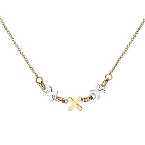Ladies 9K Yellow Gold Hugs & Kisses Pendant Necklace