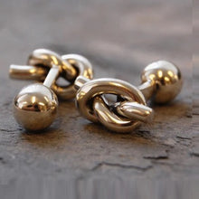 Load image into Gallery viewer, Handmade Sterling Silver Rope Knot Cufflinks