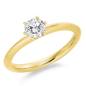 Yellow Gold Round Brilliant Cut Solitaire Lab Grown Diamond Ring