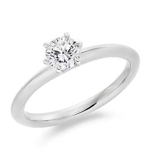 Load image into Gallery viewer, Custom Round Cut Solitaire Lab Grown Diamond Ring E/VS1 - Six Prong - Pobjoy Diamonds
