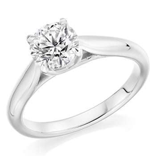 Load image into Gallery viewer, Platinum 4.00 Carat Lab Grown Round Brilliant Cut Diamond Ring E/VS1