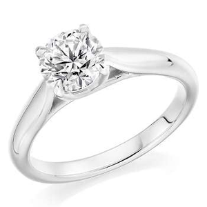 Platinum 4.00 Carat Lab Grown Round Brilliant Cut Diamond Ring E/VS1