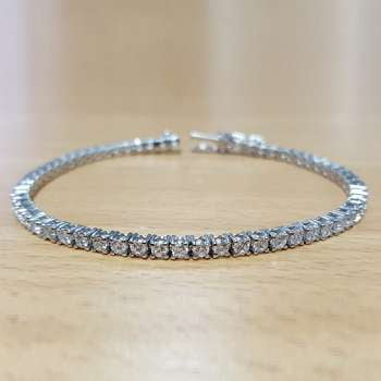 18K Gold Bezel Set Diamond Tennis Bracelet 4.00 CTW - Pobjoy Diamonds