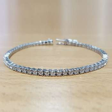 Load image into Gallery viewer, 18K Gold Bezel Set Diamond Tennis Bracelet 4.00 CTW - Pobjoy Diamonds