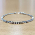 18K Gold Bezel Set Diamond Tennis Bracelet 4.00 CTW - Pobjoy Diamonds