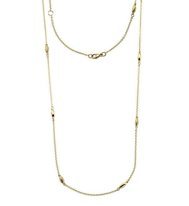 9K Yellow Gold Ladies Oval Pod Necklace-Pobjoy Diamonds