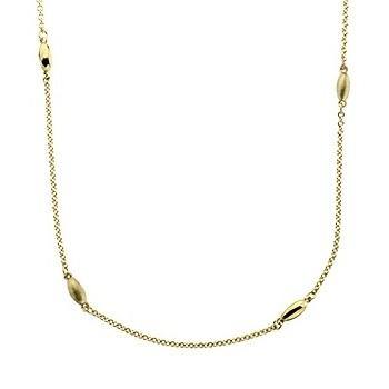 9K Yellow Gold Ladies Oval Pod Necklace-Pobjoy Diamonds