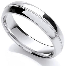 Load image into Gallery viewer, 18K Gold Court Shape 5mm &amp; Mill Grain Wedding Band - Pobjoy Diamonds