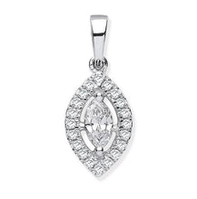 Load image into Gallery viewer, 18K White Gold Marquise Diamond Set Pendant &amp; Necklace - Pobjoy Diamonds