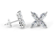 Load image into Gallery viewer, 18K White Gold Marquise Cut Diamond Stud Earrings 0.54 Carats