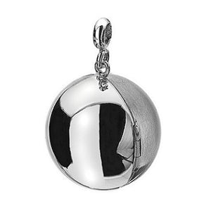 Sterling Silver Matt & Polished Ball Locket - Pobjoy Diamonds