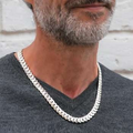 Sterling Silver Handmade Mens Heavy Curb Neck Chain - Pobjoy Diamonds