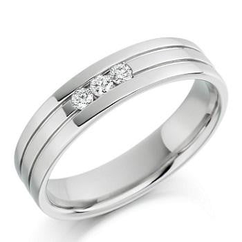 Gents 950 Platinum 0.14 CTW Diamond Ring - Pobjoy Diamonds