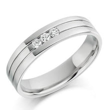 Load image into Gallery viewer, Gents 950 Palladium 0.14 CTW Diamond Ring - Pobjoy Diamonds