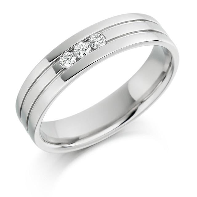 Gents 950 Palladium 0.14 CTW Diamond Ring - Pobjoy Diamonds